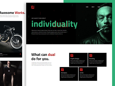 Dual creative design landing page uiux web design website