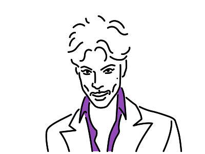 Prince face illustration line art prince simple star vector