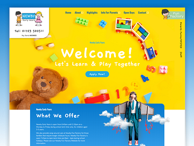 Early Years Home Page Design branding home page landing page responsive ui ux web design