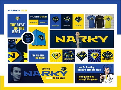 Narky 2.0 mood board branding gamer logo graphic design moodboard