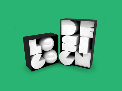 3D Typograhy 3d design logo typography