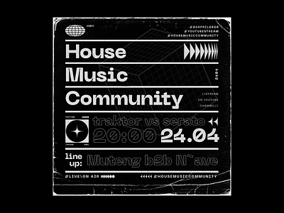 Poster for Music Club Event afisha club design dj event house music poster retro techno