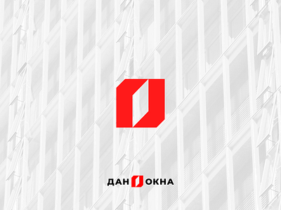 Dan Okna Logotype branding construction design flat logo logodesign logotype minimal red window