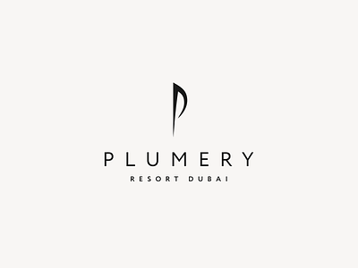 Plumery logotype branding dubai hotel logo logodesign logotype minimal plume premium resort