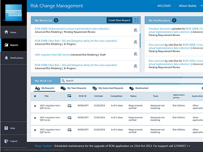 American Express Web Application application design ui ux web