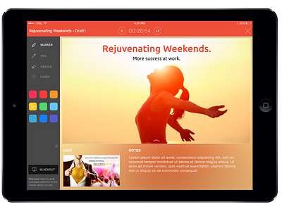 Zoho Slideshow Remote iPad UI application design ipad ui ux