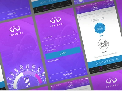 Nissan Infinity Car Remote App application design ios mobie ui ux