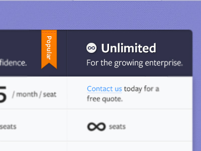 Unlimited Plan plan plans popular pricing ribbon umlimited web website