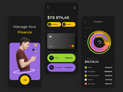 Financial Mobile IOS App app dark design financial ios mobile ui ux