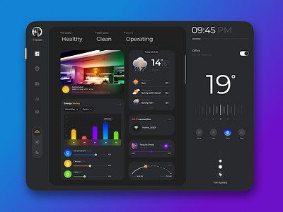 Daily UI :: 021 Home Monitoring Dashboard app dailyui dark dashboard design home monitoring tech ui ux web