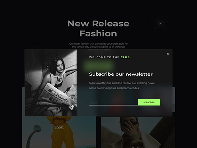 Daily UI :: 026 Subscribe dailyui dark design fashion pop up subscribe ui ux web