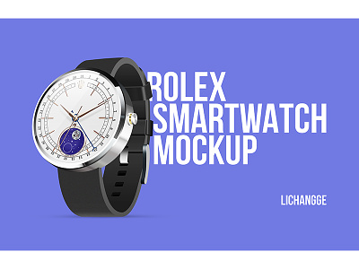 Rolex Smartwatch Mockup lichangge mockup photoshop purple rolex skeuomorphism smartwatch watch