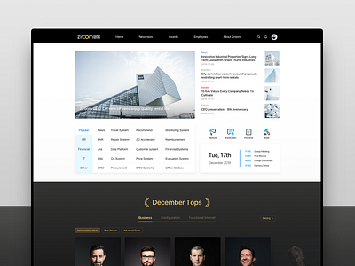 Ziroom Intranet Conceptual Design company index intranet web design ziroom