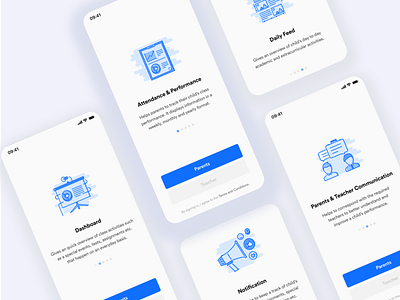 Stars Care Onboarding Screens app care design illustration ios app design onboarding illustration onboarding screen onboarding ui parents stars teachers typography ui userinterface ux