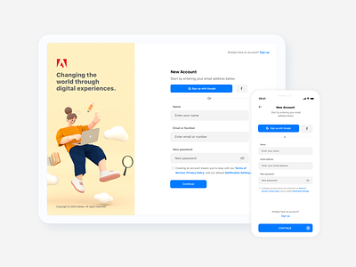 Sign Up Screen For Adobe Challenge