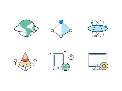 Icon and data icon science technology
