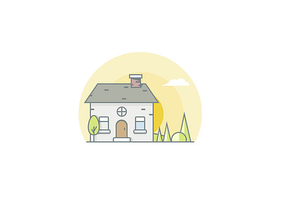 House house icon scenery sun
