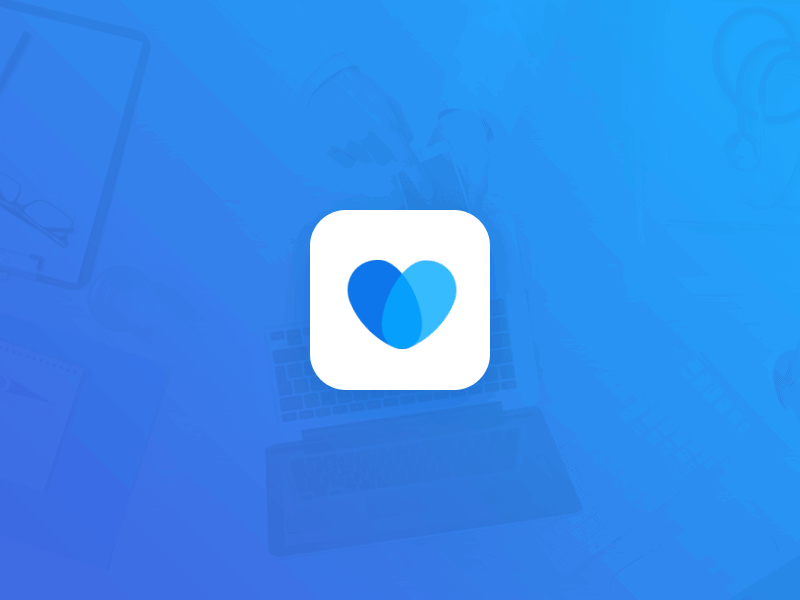 Heart app blue icon logo ui
