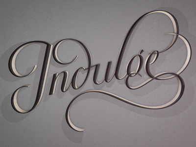 Indulge 3d flourish lettering ornate script type typography