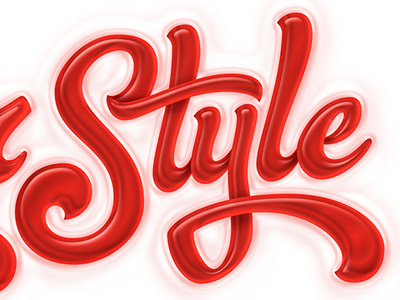 Glossy script script lettering typography fluid brush glossy type