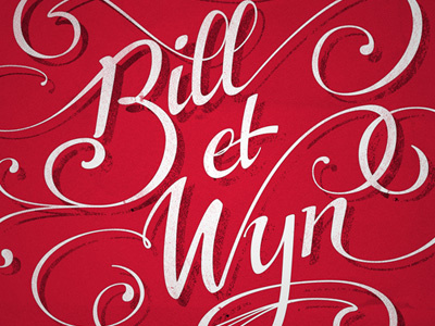 Bill & Wyn custom distressed flourish lettering ornate script typography