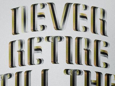 Ribbon type gradients lettering metallic ribbon type typography