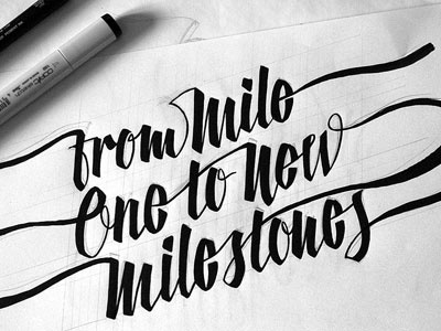 Milestones lettering typography