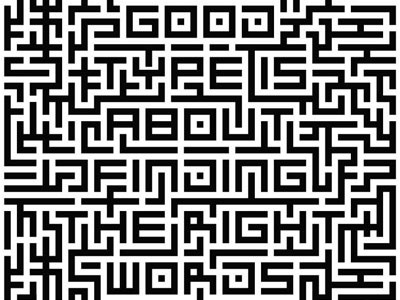 Maze type illustration lettering typography