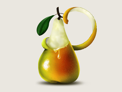 Pear illustration lettering typography