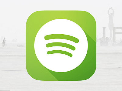Spotify for iOS7 app icon ios7 iphone long shadow remake spotify