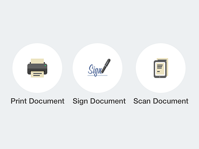 Print-Sign-Scan Icons