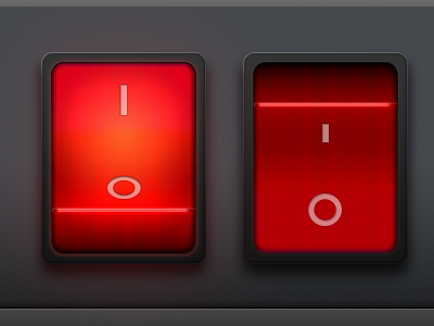 Red Interface Buttons button glowing power rocker