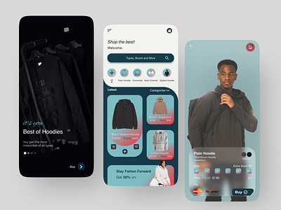 HOODIE MOBILE APP app design ui ux