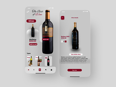 WINE MOBILE APP app design ui ux