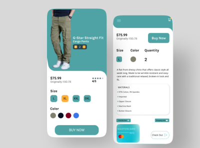 CARGO PANTS MOBILE APP app design ui ux