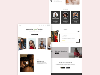 Ibadan braider Landing page design illustration typography ui ux