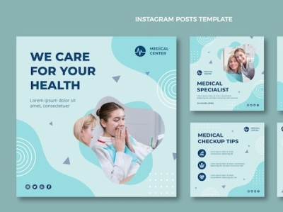 Flat medical instagram post 3d animation app branding design flat medical instagram post graphic design illustration logo motion graphics typography ui ux vector