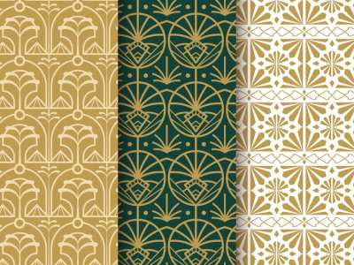 Flat art deco pattern collection