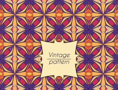 Vintage geometric floral seamless pattern background.