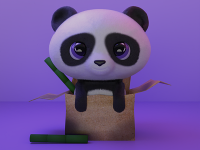 Lovely panda blender design illustration panda