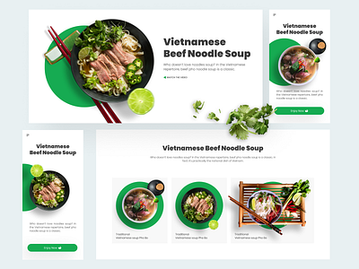 Innovative interface elements about Vietnamese Beef Noodle Soup