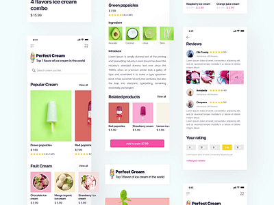 Perfect Cream - Ice Cream Application android store application design