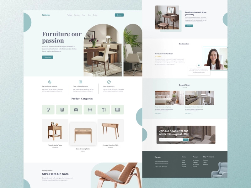 Furniture Web UI by Mohammad Mamun on Dribbble