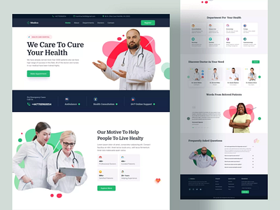 Health Care Web UI app branding design graphic design illustration logo typography ui ux vector