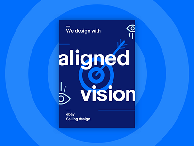 Ebay Poster - Aligned Vision blue bullseye ebay eye eyes icon icons illustration monochromatic poster target