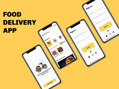 Food Delivery App Design app deliver design food graphic design illustration mobile app ui ux yellow