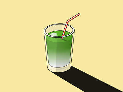 Matcha, anyone? clean drink flat illustrator flatdesign green illustraion illustration art illustrator minimalist pastel pastel color yellow