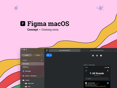 Figma macOS concept preview app concept app design app ui concept dark mode dark ui desktop app figma figma design ios macos minimal native app redesign tool