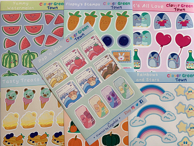 Various sticker sheets [Clover Green Town stationery]