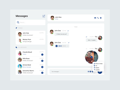 Messenger - work test behance design digitaldesign dribbble illustration interface ui userinterface ux